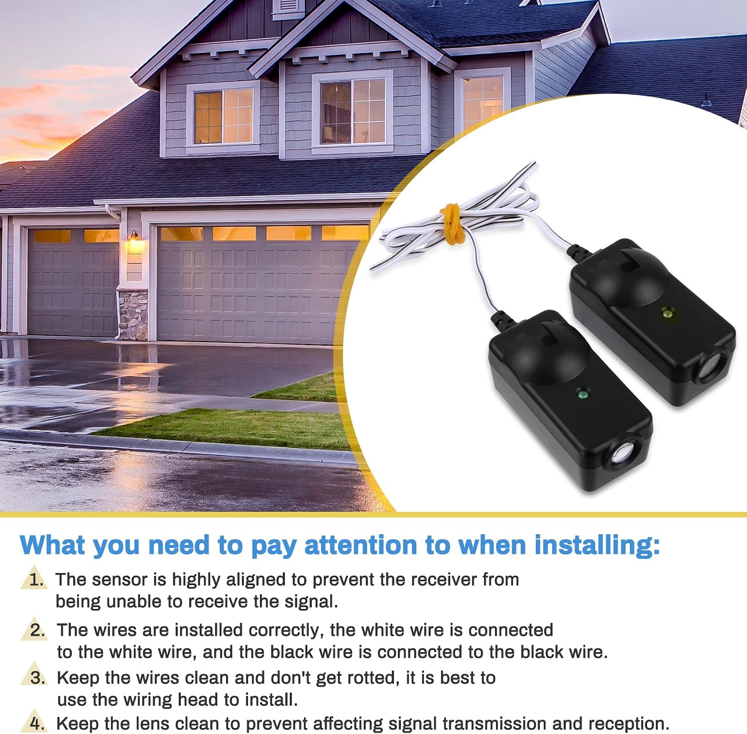 Thumbnail 4 de Werhoo 41A5034 Garage Door Safety Sensor Kit for Openers Made After 1997