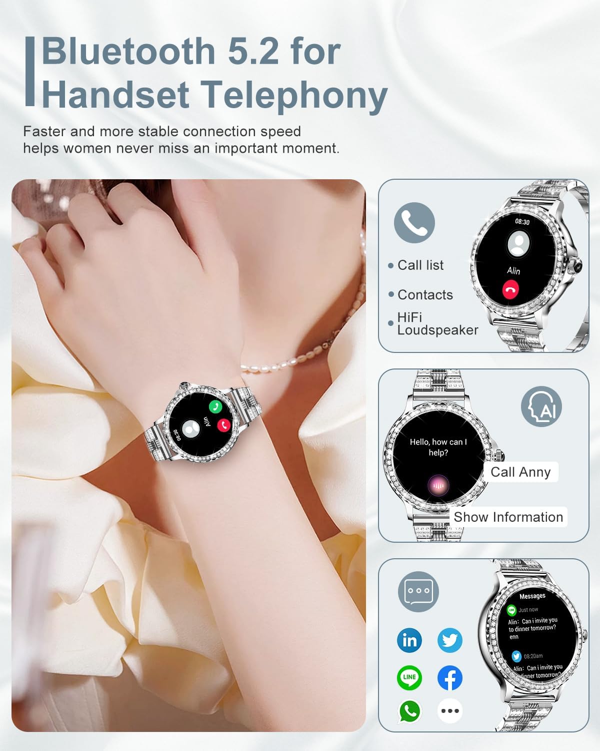 Thumbnail 2 de Smart watch for women 1.3 inch HD