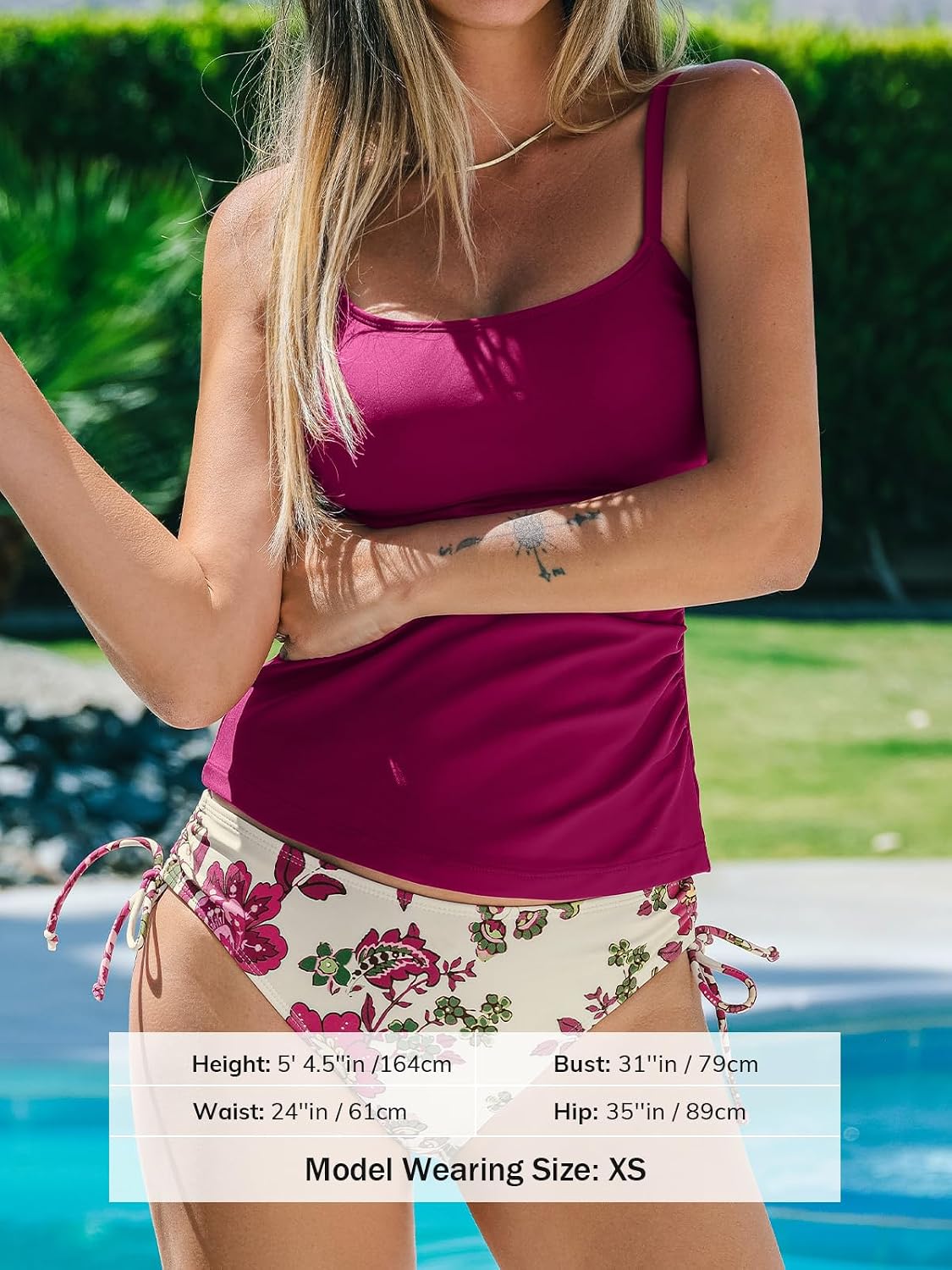 Thumbnail 4 de CUPSHE Tankini femme Col rond Bretelles réglables