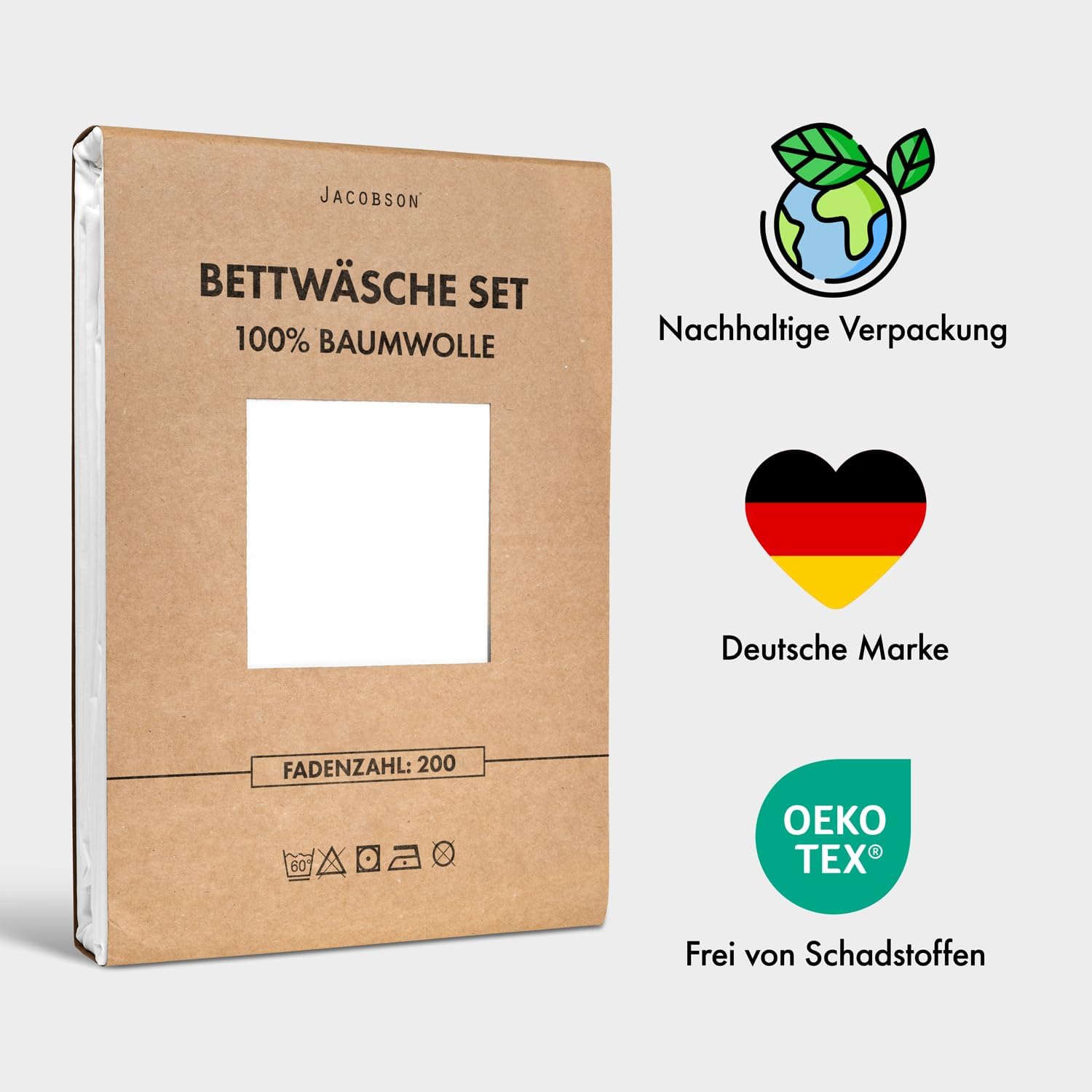 Thumbnail 6 de JACOBSON Bettwäsche 135x200 Set 100% Baumwolle