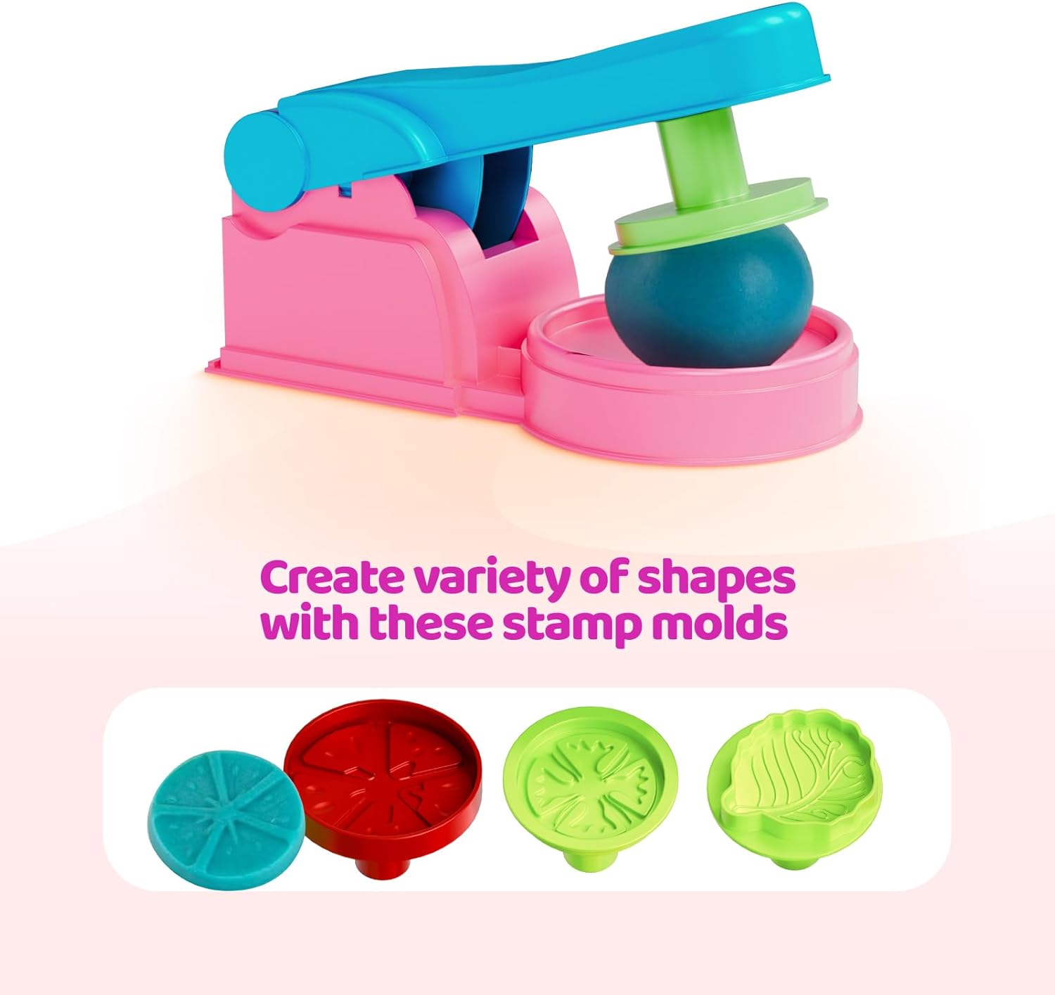 Detalle de Dough Tools for Kids 46-Piece Playdough Accessories Set (Molds, Cutters, Roller, DoughMat & Storage Bag)