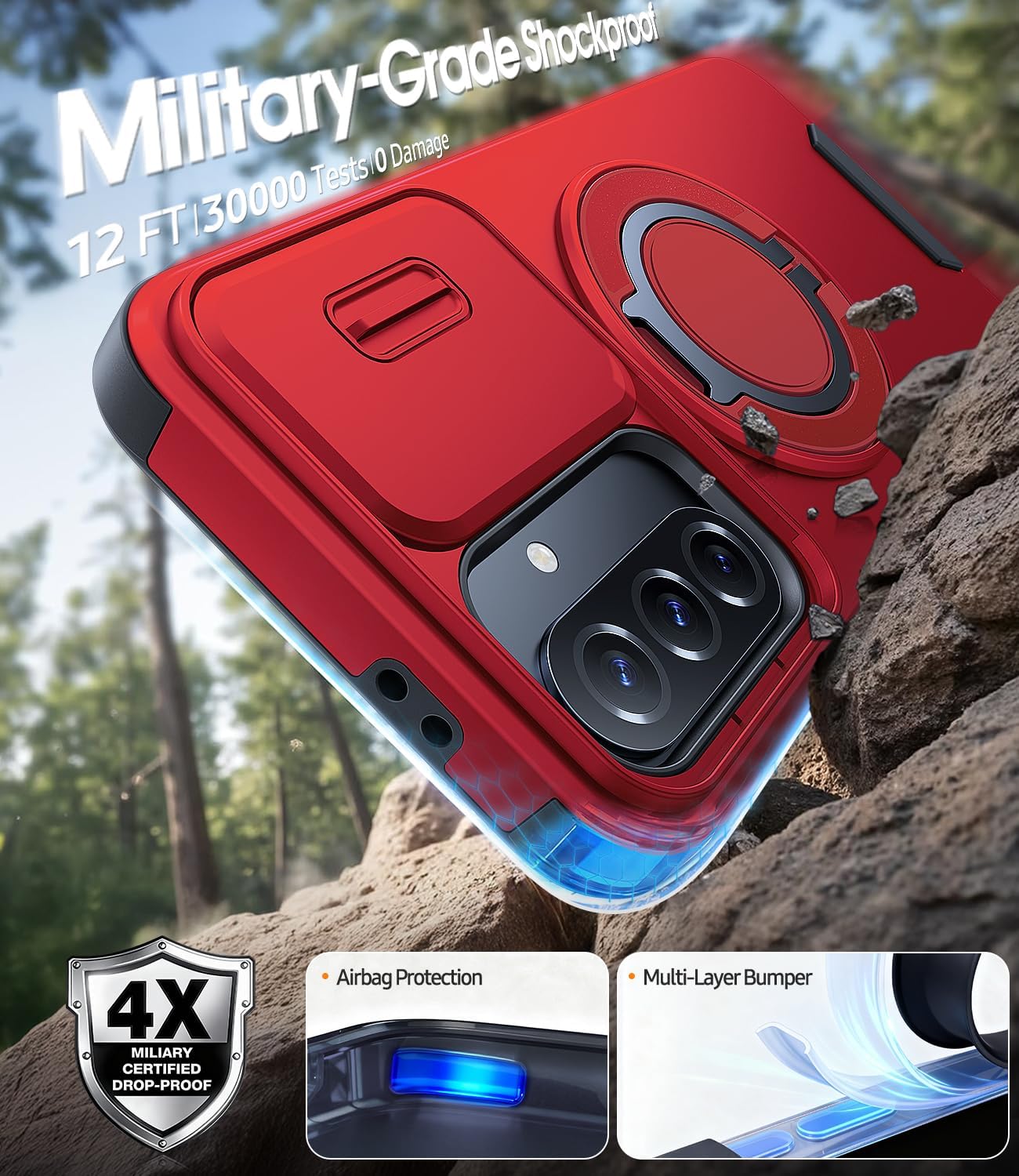 Thumbnail 3 de AOUIA Samsung A37 case with 2 pack screen