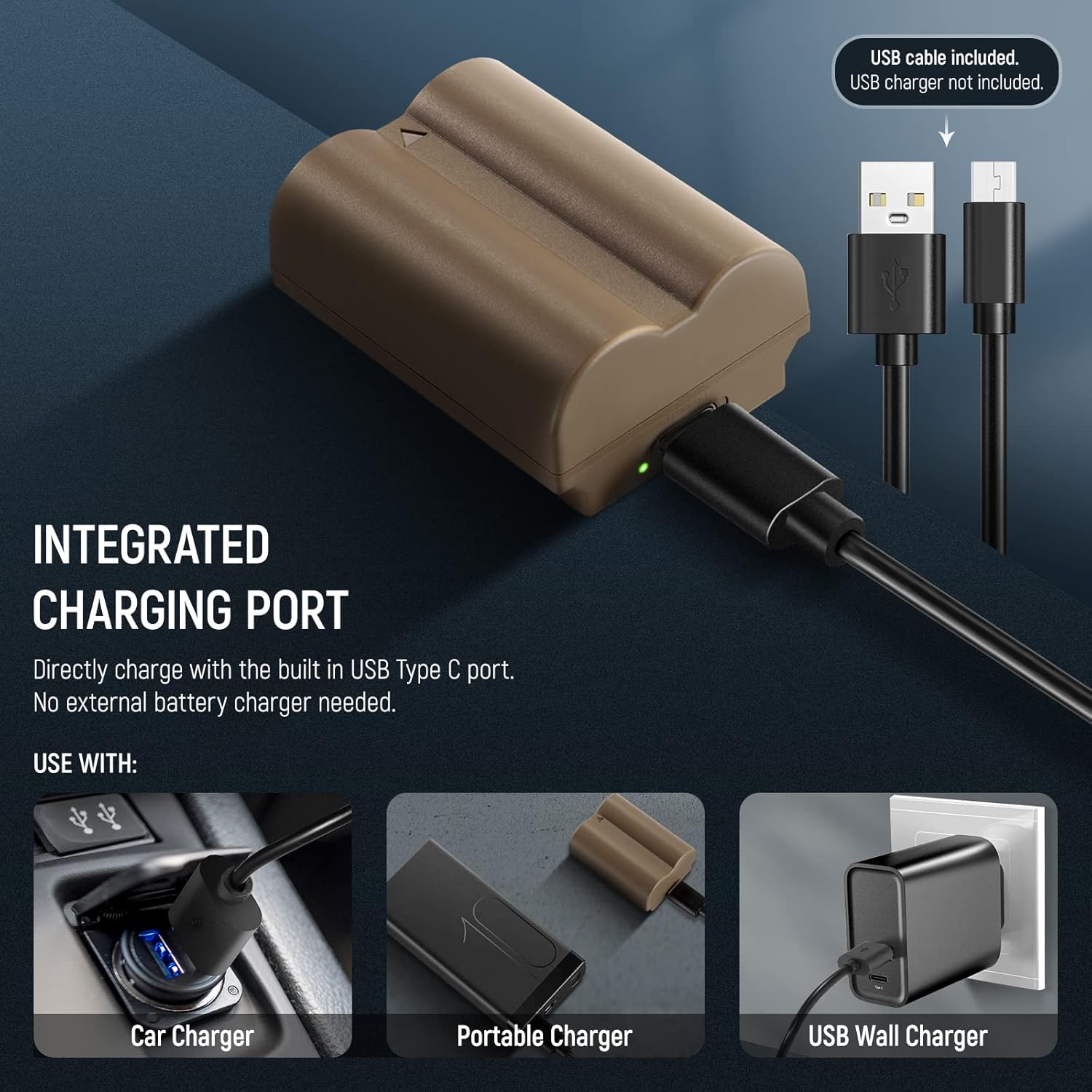 Detalle de NEEWER NP-W235 : batterie de remplacement rechargeable USB Type-C 2400 mAh (compatible FUJIFILM X-T5, X-T4, GFX 100S…)