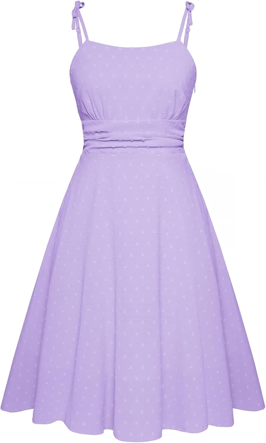 Detalle de Belle Poque Robe Vintage pour femmes - Robe midi à bretelles spaghetti, style A-line