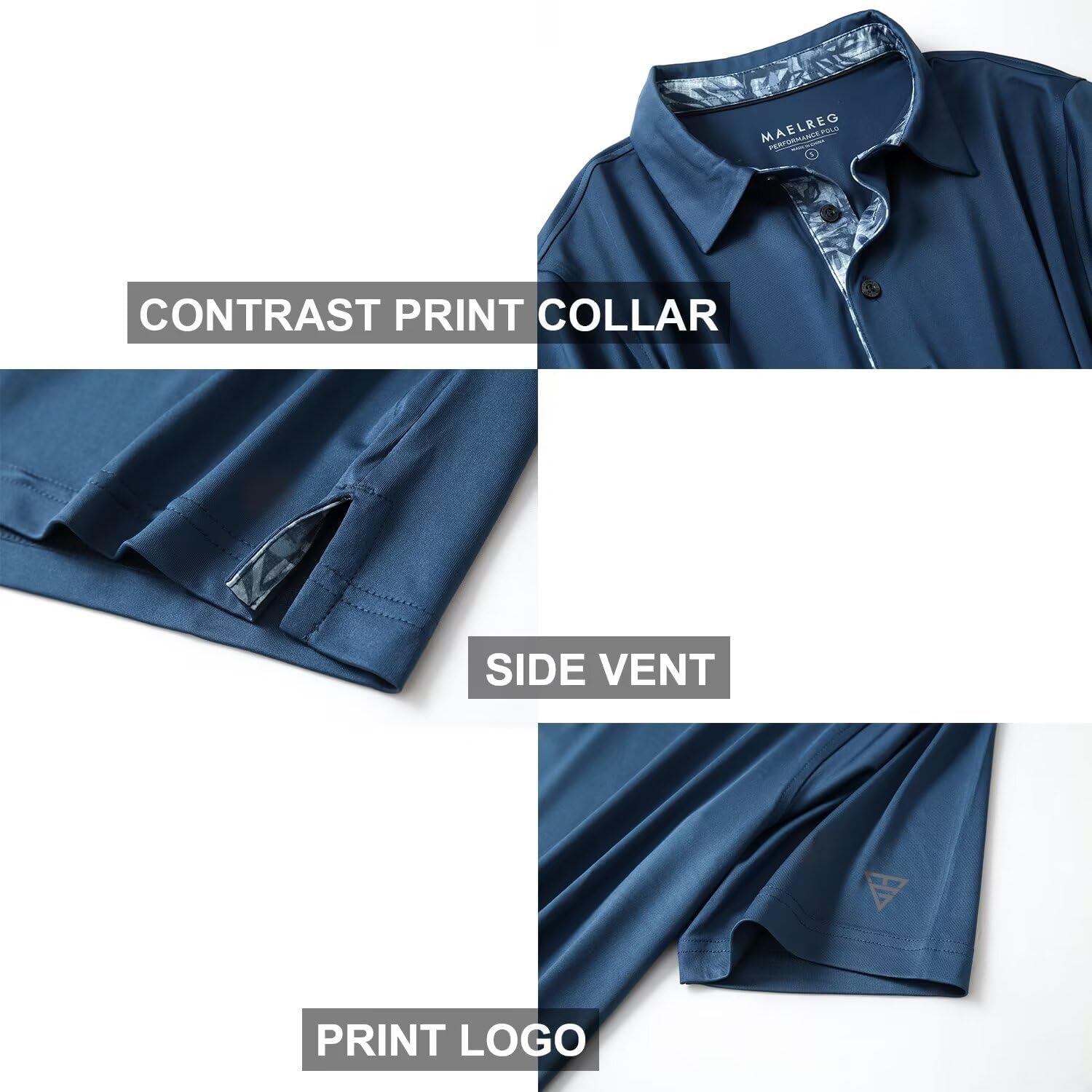 Thumbnail 3 de M MAELREG Mens Polo Shirts: Short & Long Sleeve Casual Performance Polo