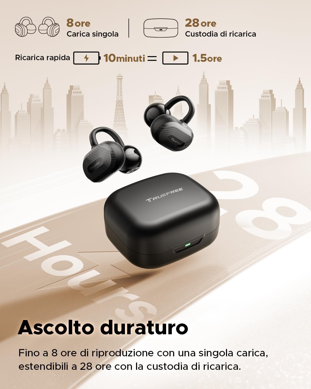 Thumbnail 5 de truefree C10 auricolari wireless open-ear 28 ore