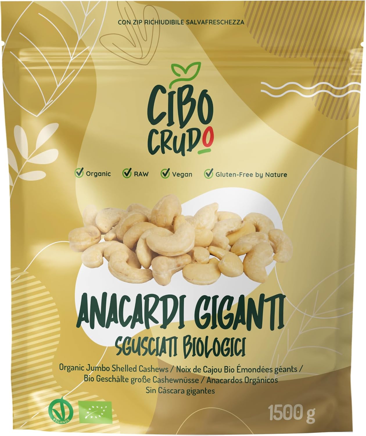 Detalle 2 de Anacardi Naturali Sgusciati Crudi e Biologici - 500g: snack versatile e nutriente