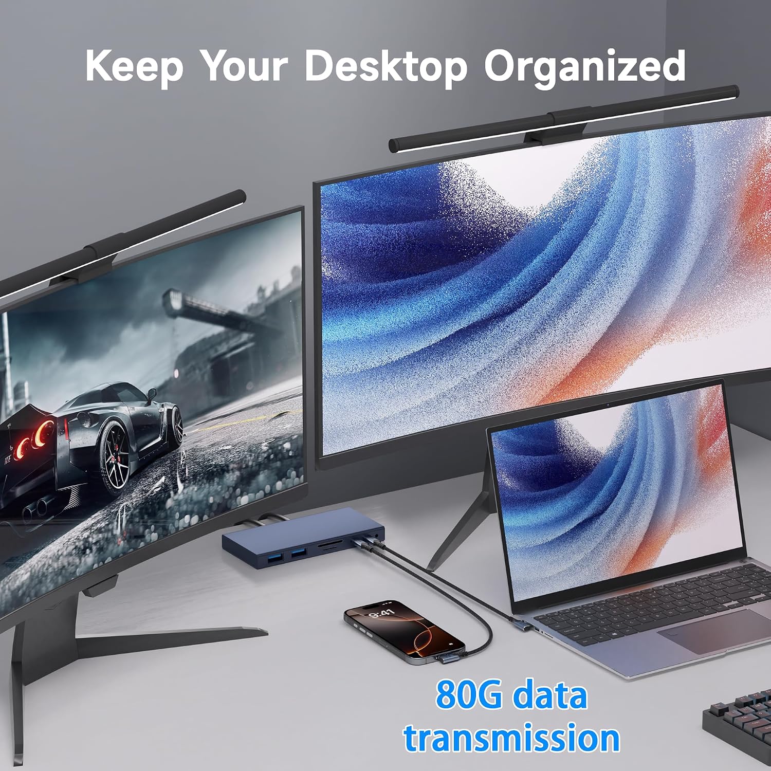 Detalle de BAWIOFIAU USB‑C Kabel (90°) für Thunderbolt 5, 2 m – 240 W Laden & bis zu 80 Gbit/s, 8K@120 Hz