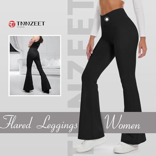 Detalle de TNNZEET Flared Leggings for Women — High-Waisted Yoga Pants with 4-Way Stretch