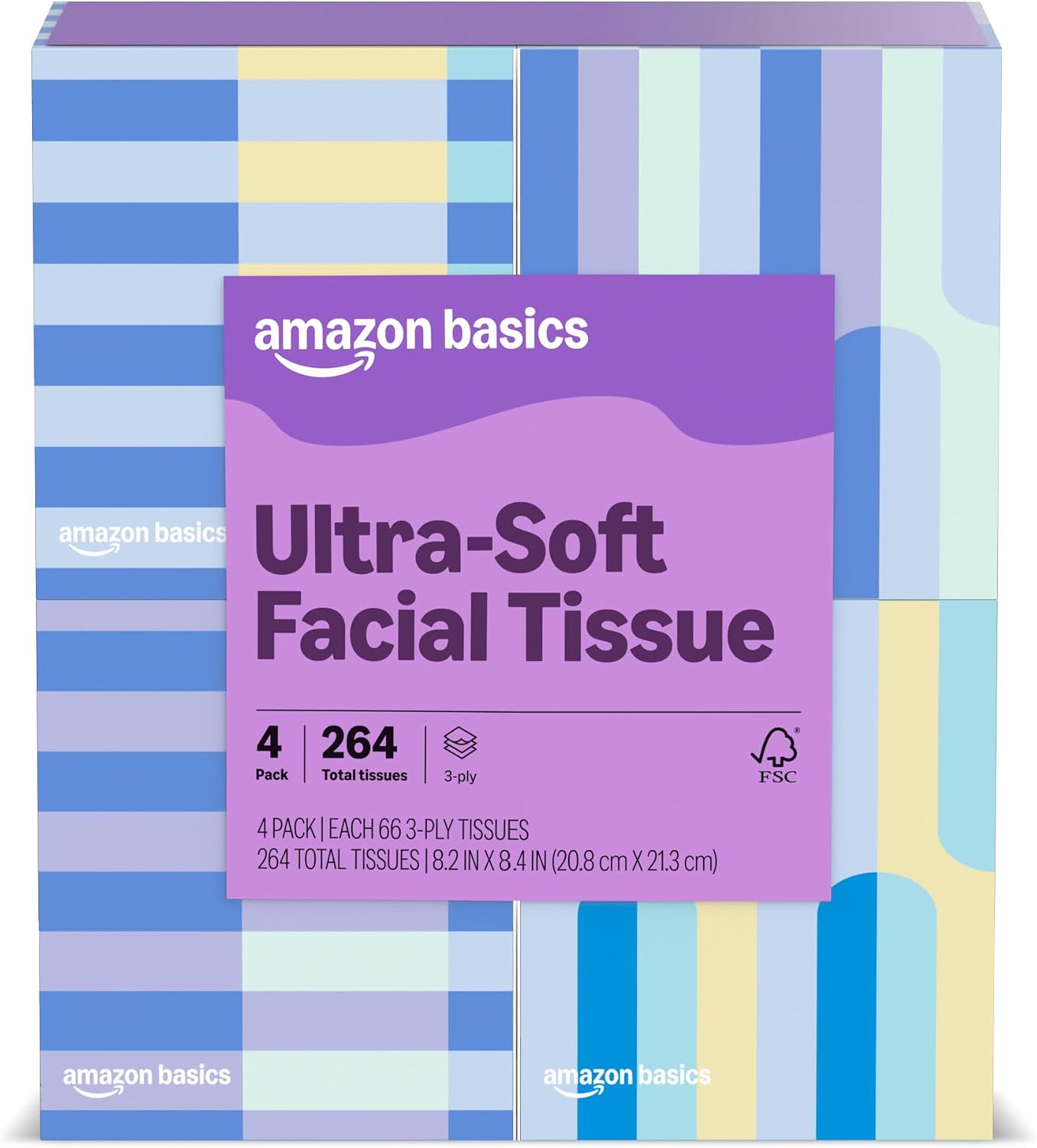 Detalle de Brand Amazon Presto! Ultra-Soft 3-Ply Facial T tissues, 264 count (4 x 66) – FSC-Certified