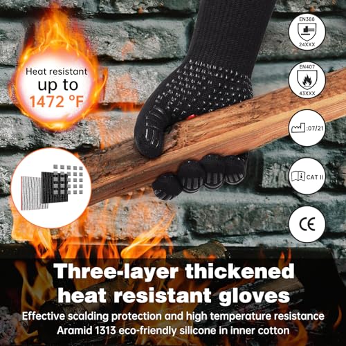 Detalle de SPGOOD Guantes BBQ 800 ℃ L/XXL