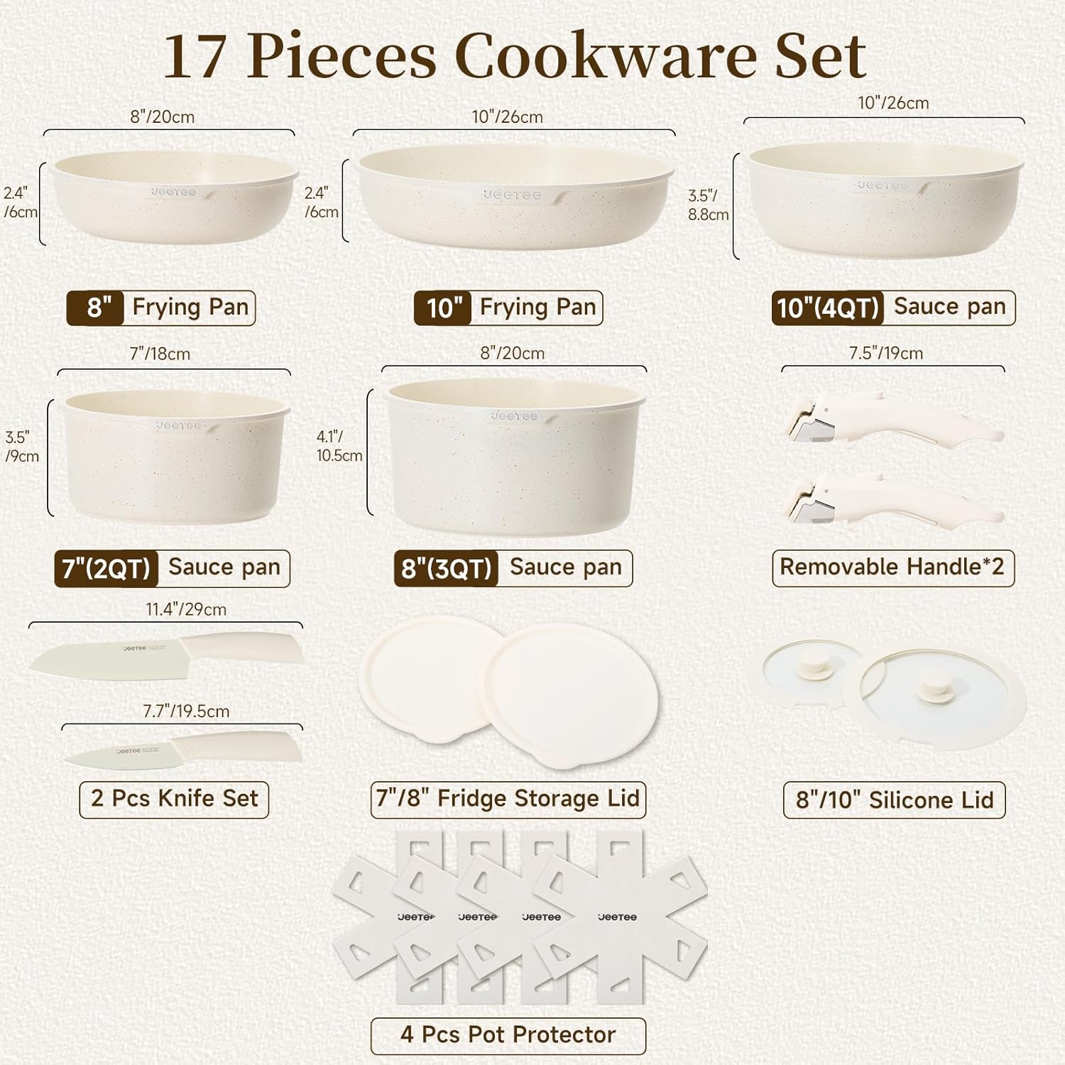 Thumbnail 1 de JEETEE 17pc Nonstick Cookware Set