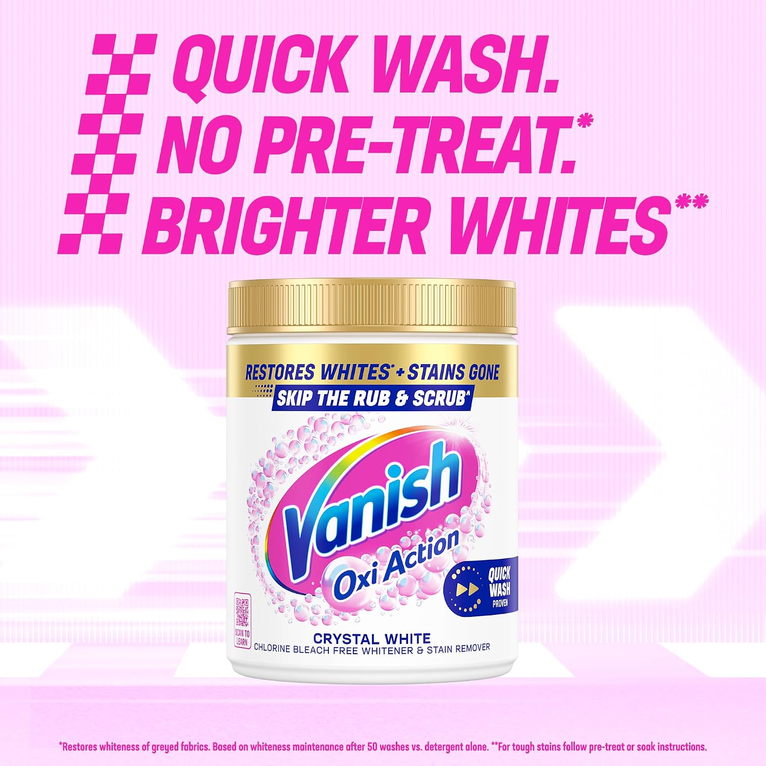 Detalle 2 de Vanish Gold Crystal White Stain Remover Powder, 2.4kg — Oxi Action for Quick Wash