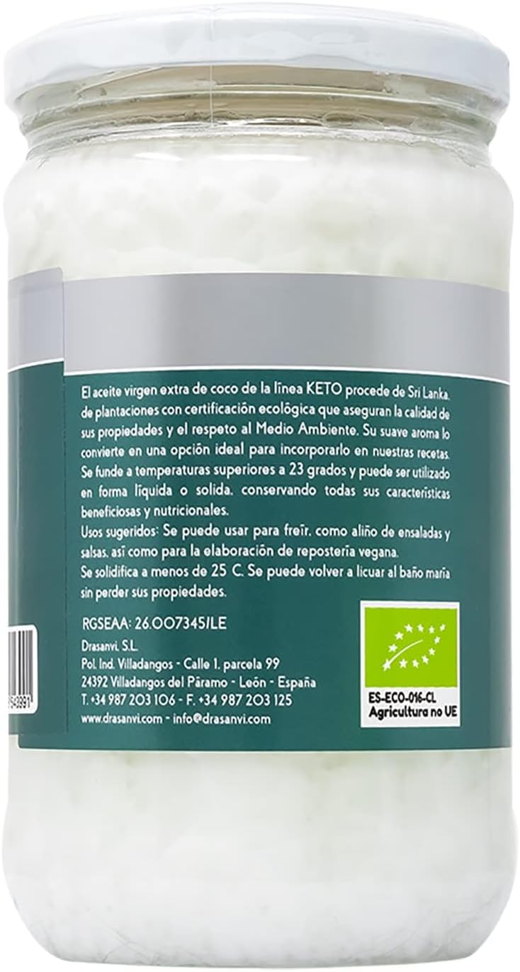 Thumbnail 2 de DRASANVI Aceite de Coco Virgen Extra KETO 🌴 500ml Bio