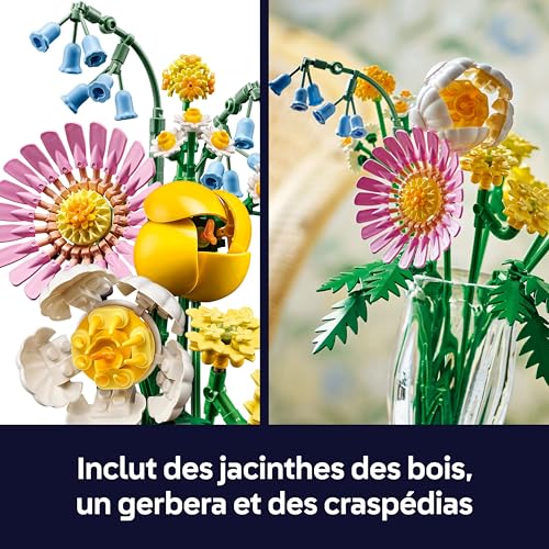 Detalle de LEGO Botanicals Petit Bouquet Ensoleillé – Jeu de Construction Fleurs Artificielles