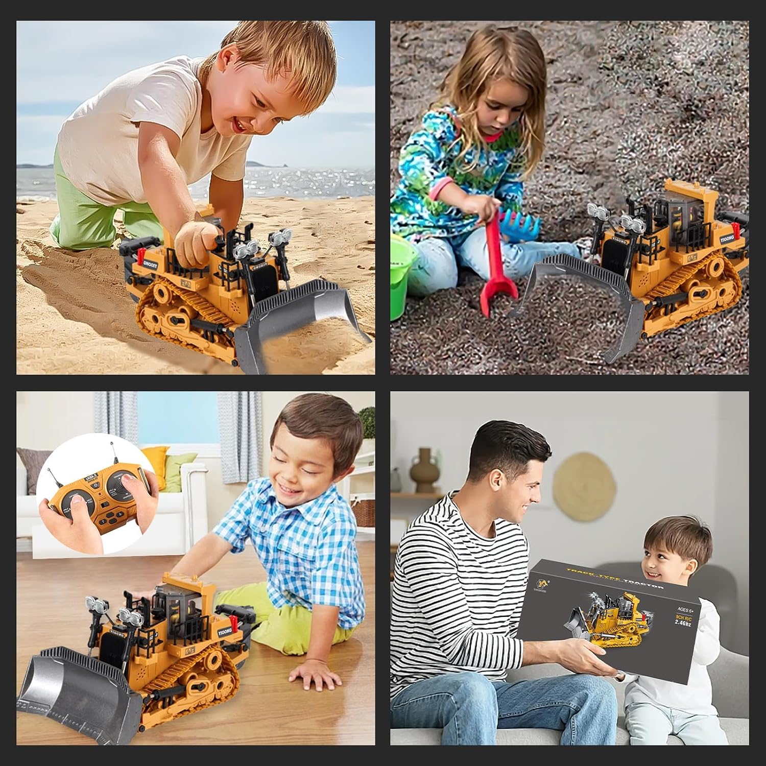 Detalle 2 de ADTHLIER 1:20 RC Bulldozer with Lights & Sound (9-Channel, 2.4GHz)