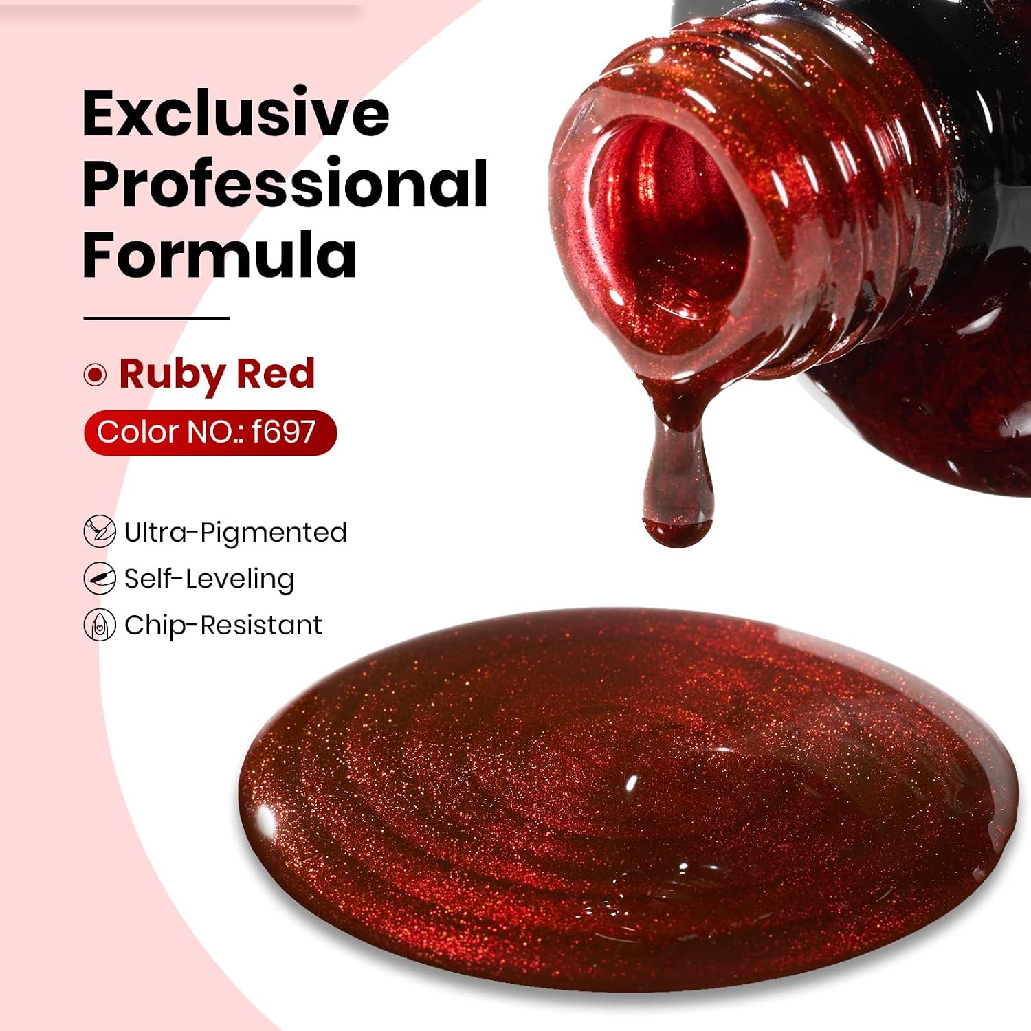 Detalle 1 de beetles Ruby Red 15ML Gel Polish ๐