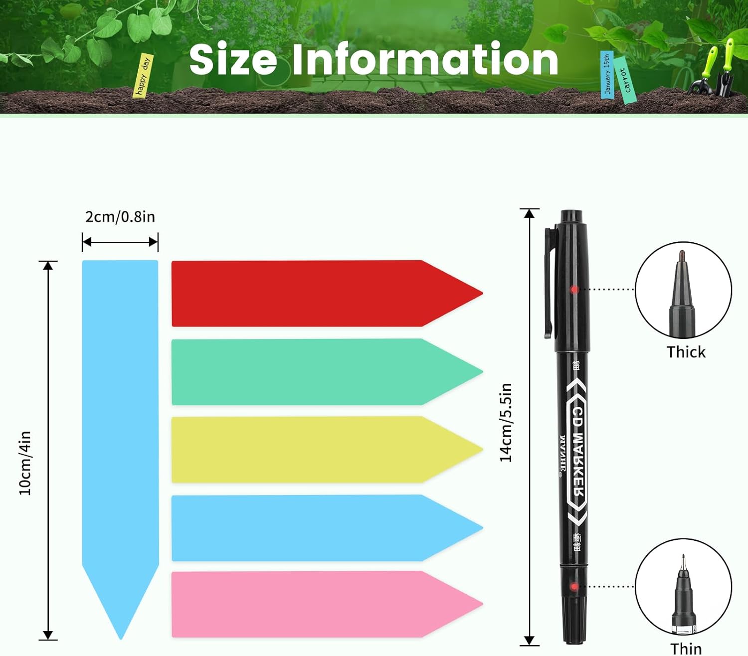 Thumbnail 1 de KINGLAKE Étiquettes plantes 100 pcs 10x2cm
