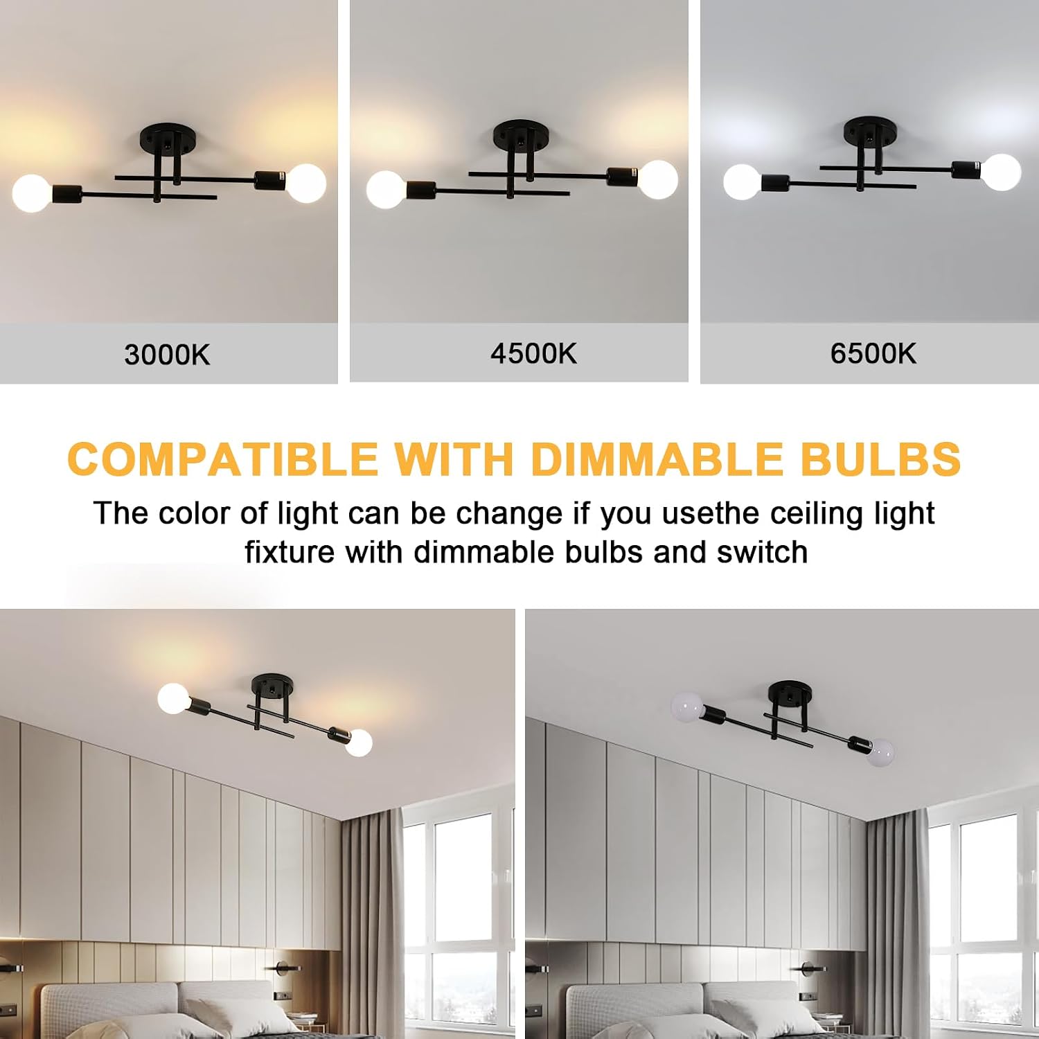 Thumbnail 1 de Riserva RVDE-41 industriële plafondlamp met 2 E27-fittingen, zwart metaal