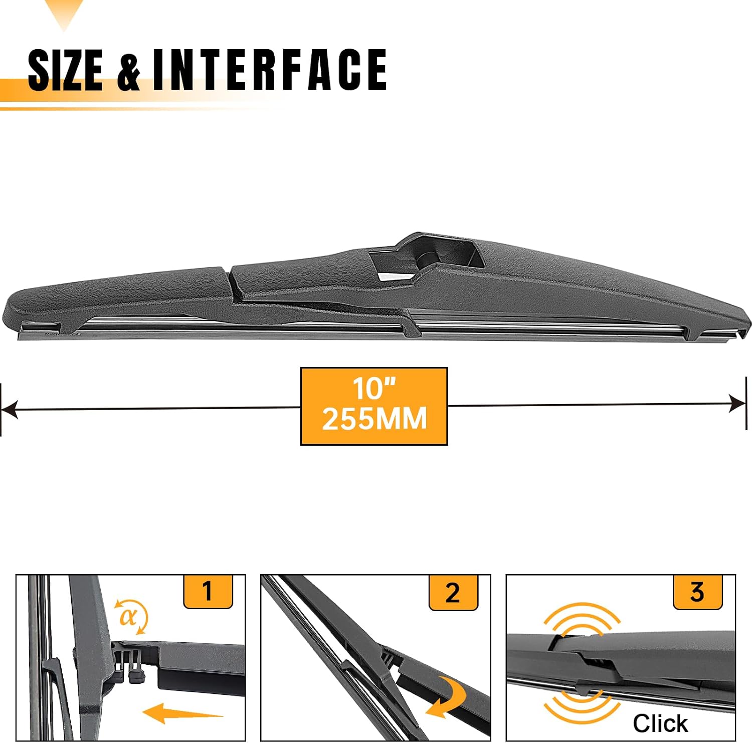 Detalle de AUTOBOO 10 Inch Rear Wiper Blade Replacement for Toyota RAV4, Highlander, and Jeep Compass