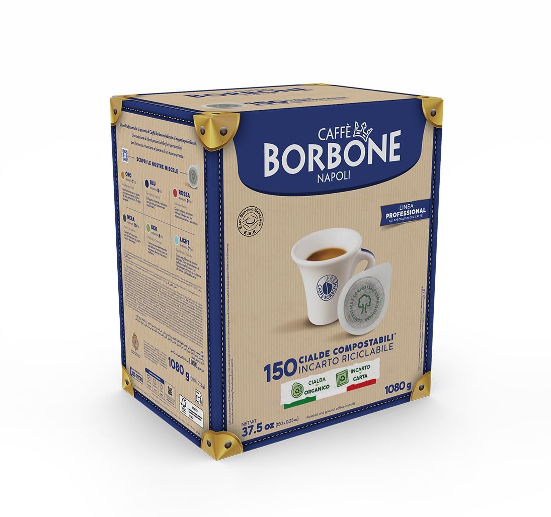 Detalle de Caffè Borbone Kompostierbare Kaffeepads Dekaffeinierte Mischung – 150 Pads, ESE 44 mm kompatibel