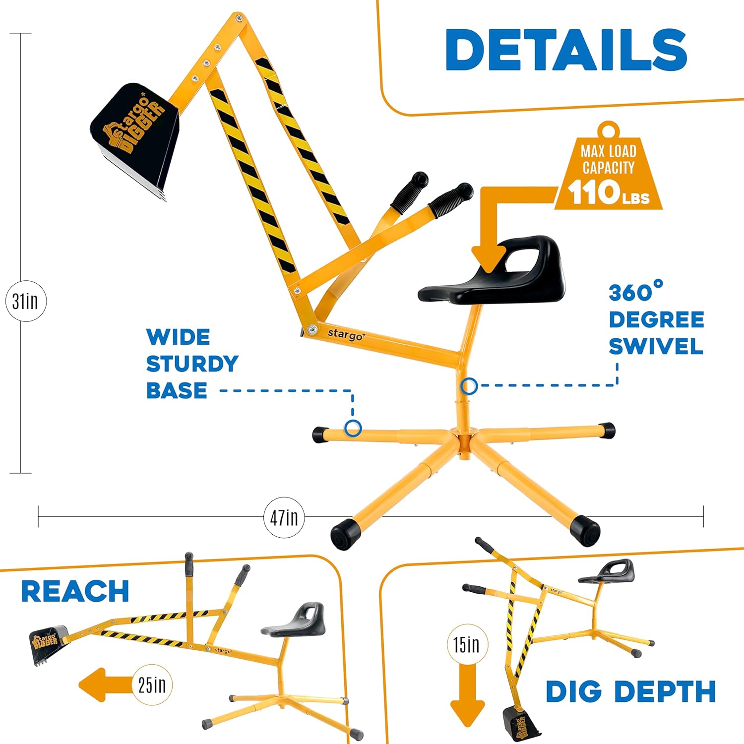 Thumbnail 3 de Stargo Sand Digger: Kids Ride-On Excavator for Sand, Snow, and Outdoor Play