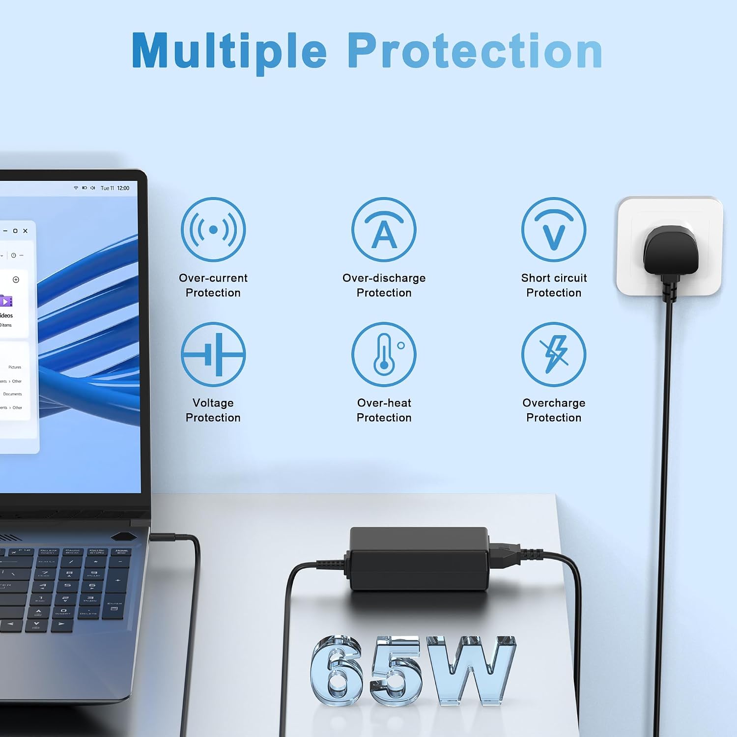 Thumbnail 6 de FUDCOCWN 65W Laptop Charger for Dell Inspiron, Latitude and Vostro Series