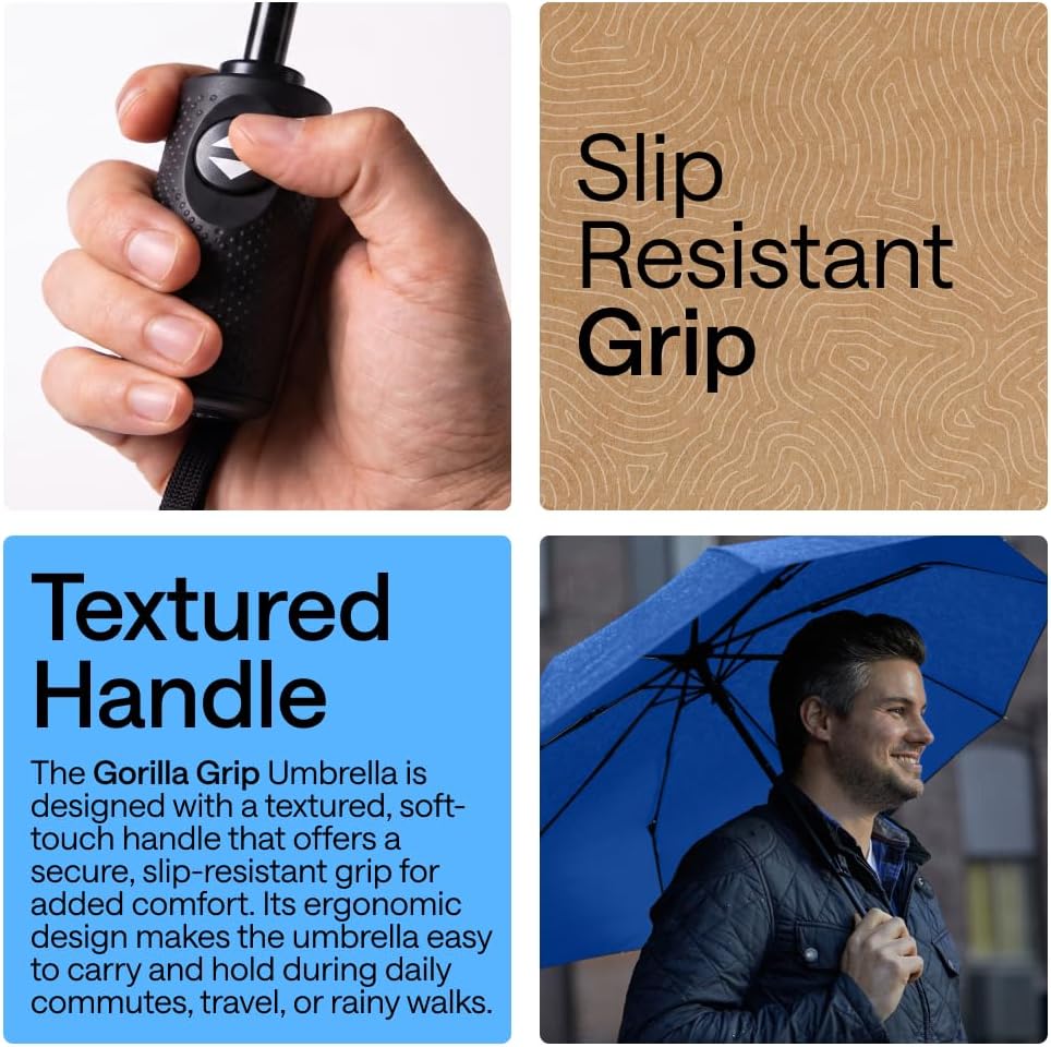 Thumbnail 2 de Gorilla Grip Windproof Compact Umbrella 42in