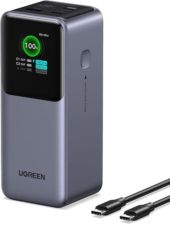 Detalle de UGREEN Nexode Power Bank 20000mAh 130W ⚡ Cargador Portátil