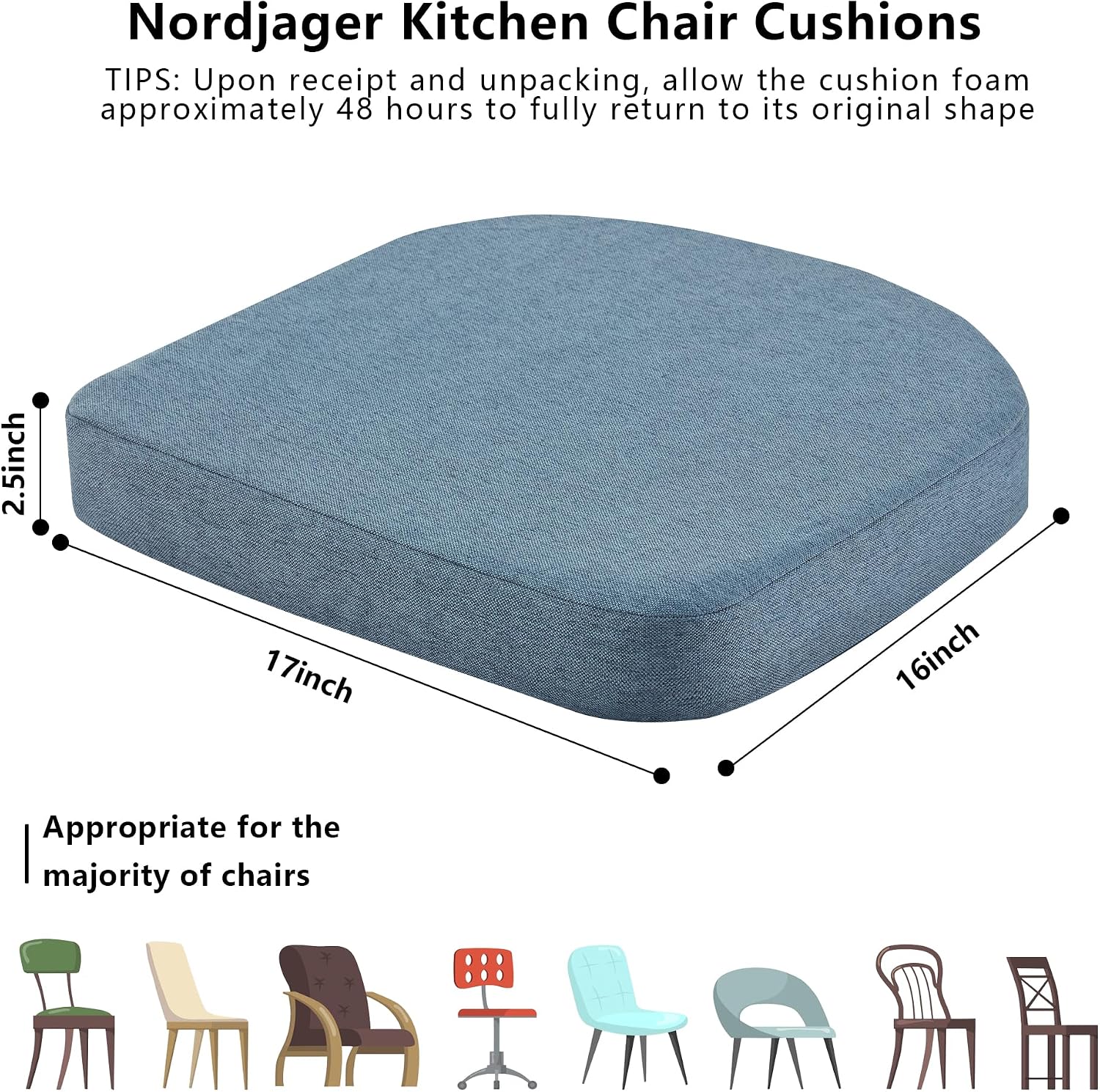 Detalle 1 de Nordjager Dining Chair Cushions, 4-Pack