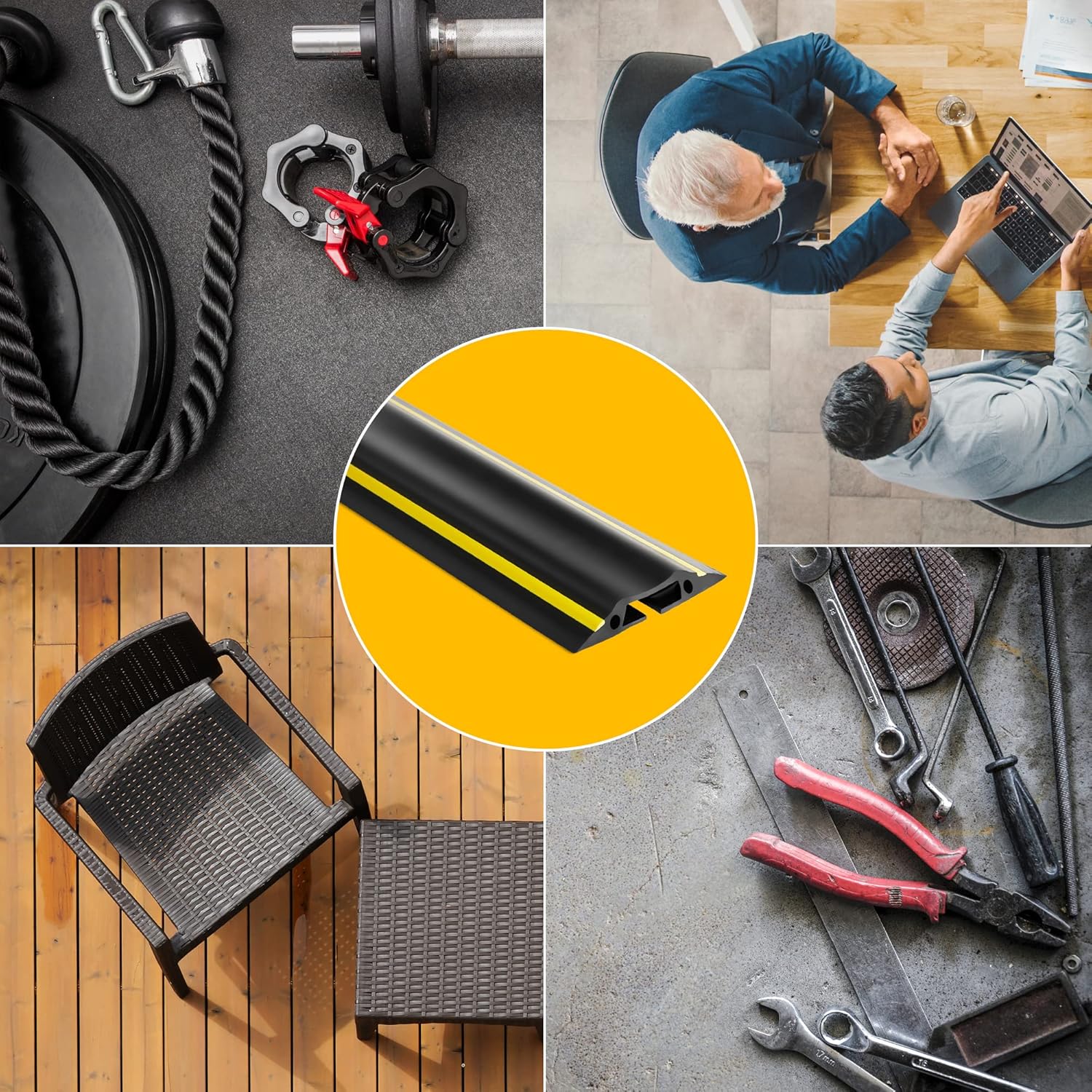 Thumbnail 6 de Deeba UK Floor Cable Cover Protector (10M) with Pack of Cable Ties – Heavy Duty, Anti-Slip, Ideal for Busy Environments