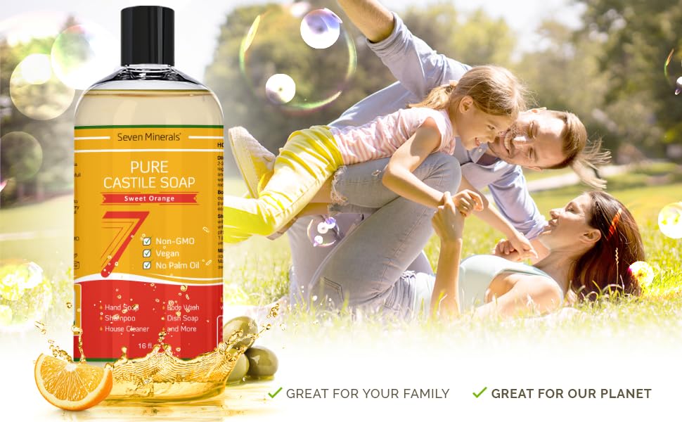 Detalle 2 de Seven Minerals Pure Castile Soap, 16 oz, Vegan and Palm Oil-Free