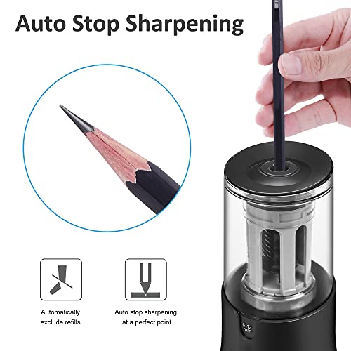 Thumbnail 1 de Electric Pencil Sharpener 6–12mm, Auto Stop ✏️