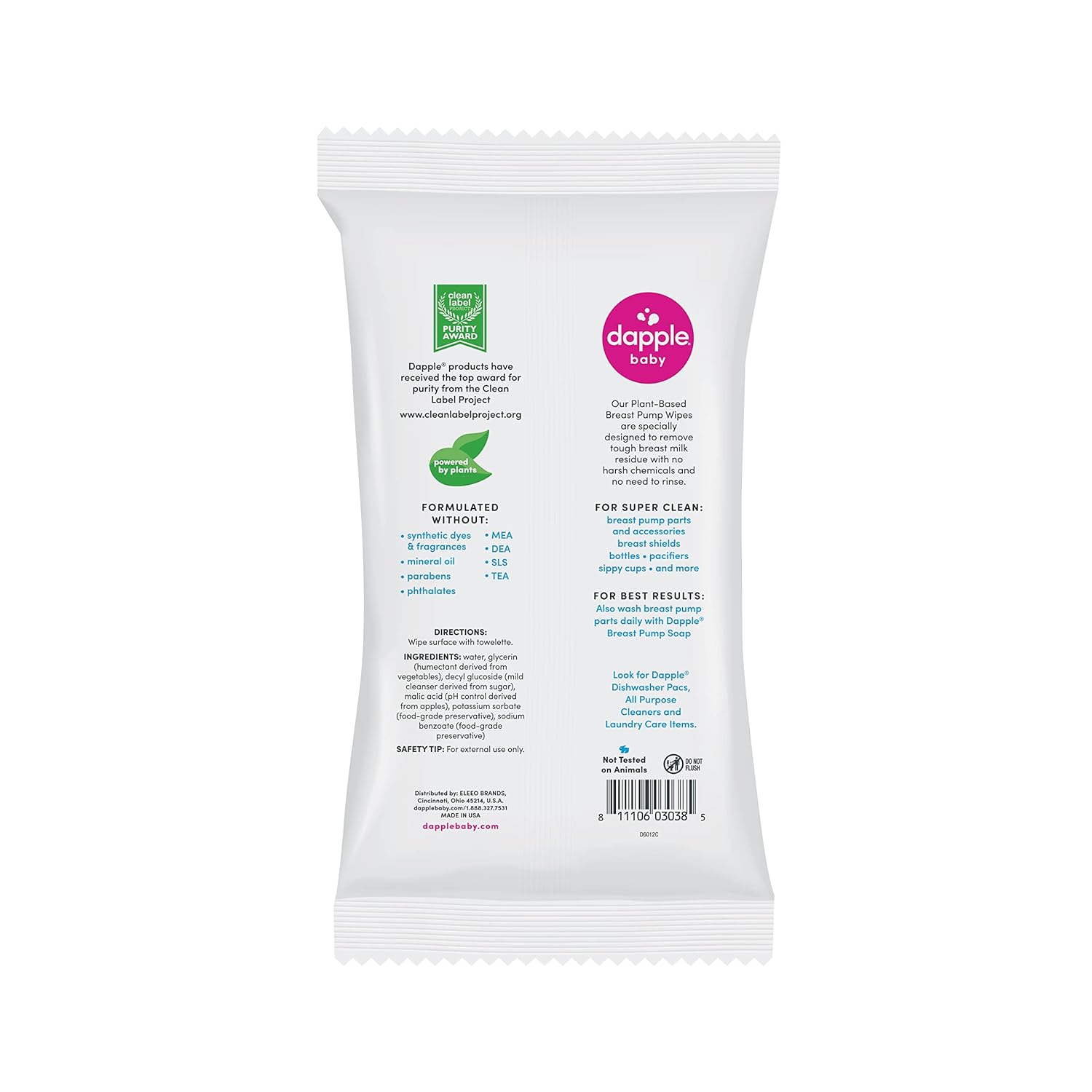 Thumbnail 1 de Dapple Breast Pump Wipes 25 Count