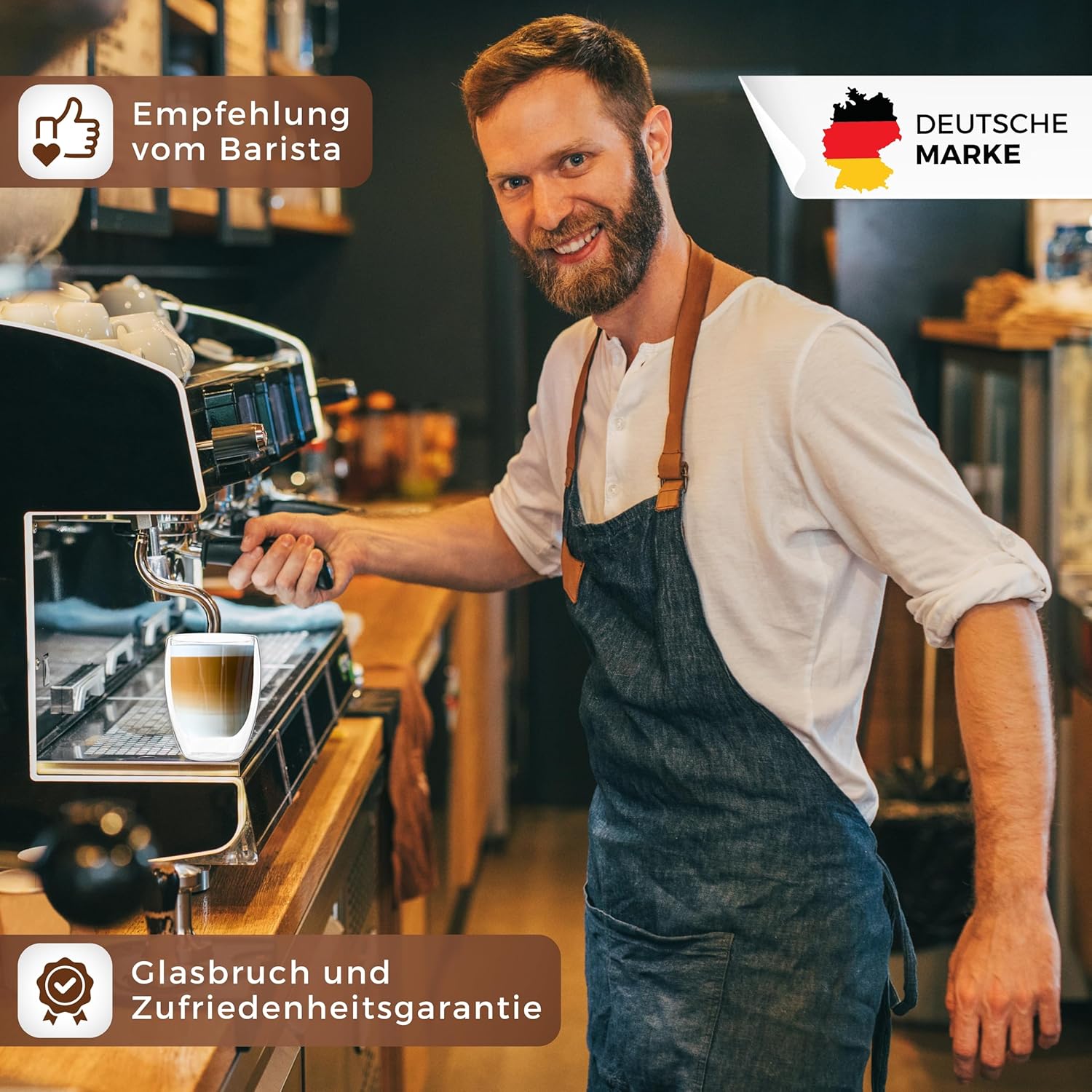 Thumbnail 5 de LAPRESO® Latte Macchiato Gläser doppelwandig (6er-Set, 350 ml) aus Borosilikatglas – Thermo-Cup Design