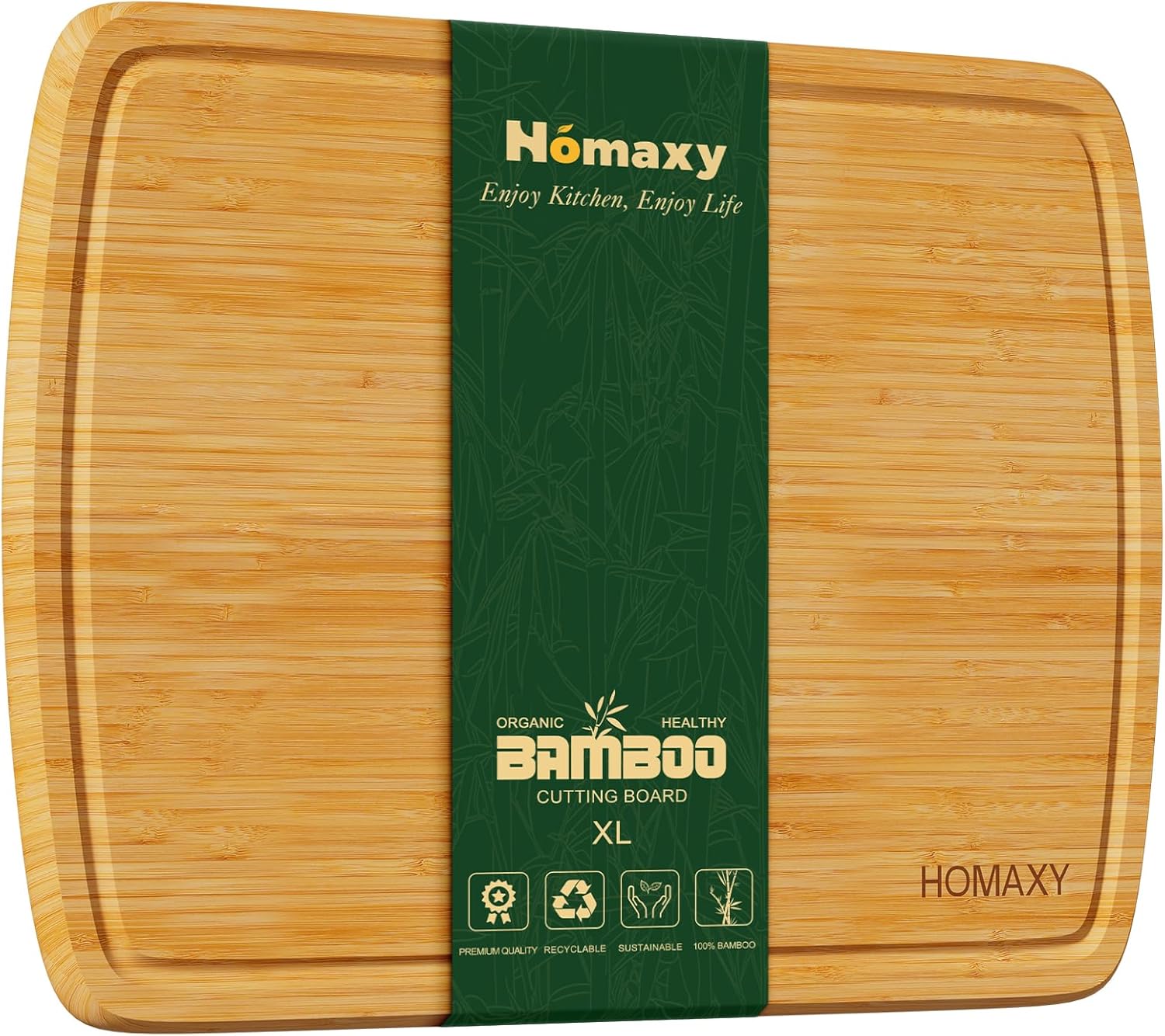 Detalle de Homaxy Extra Large Bamboo Cutting Board 18x12.5" 📋