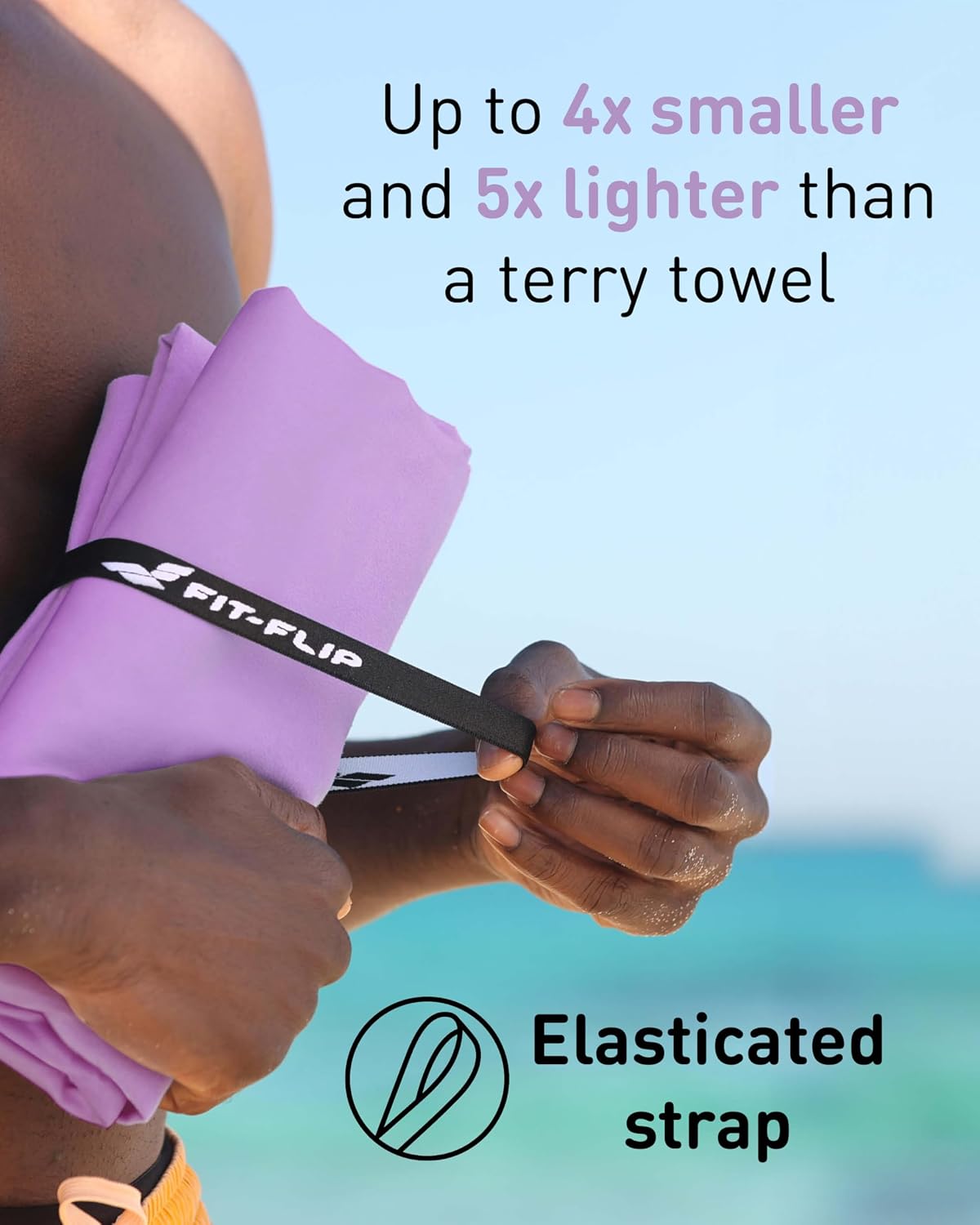 Detalle 1 de Fit-Flip Swimming Towel: quick-dry microfibre towel 🏖