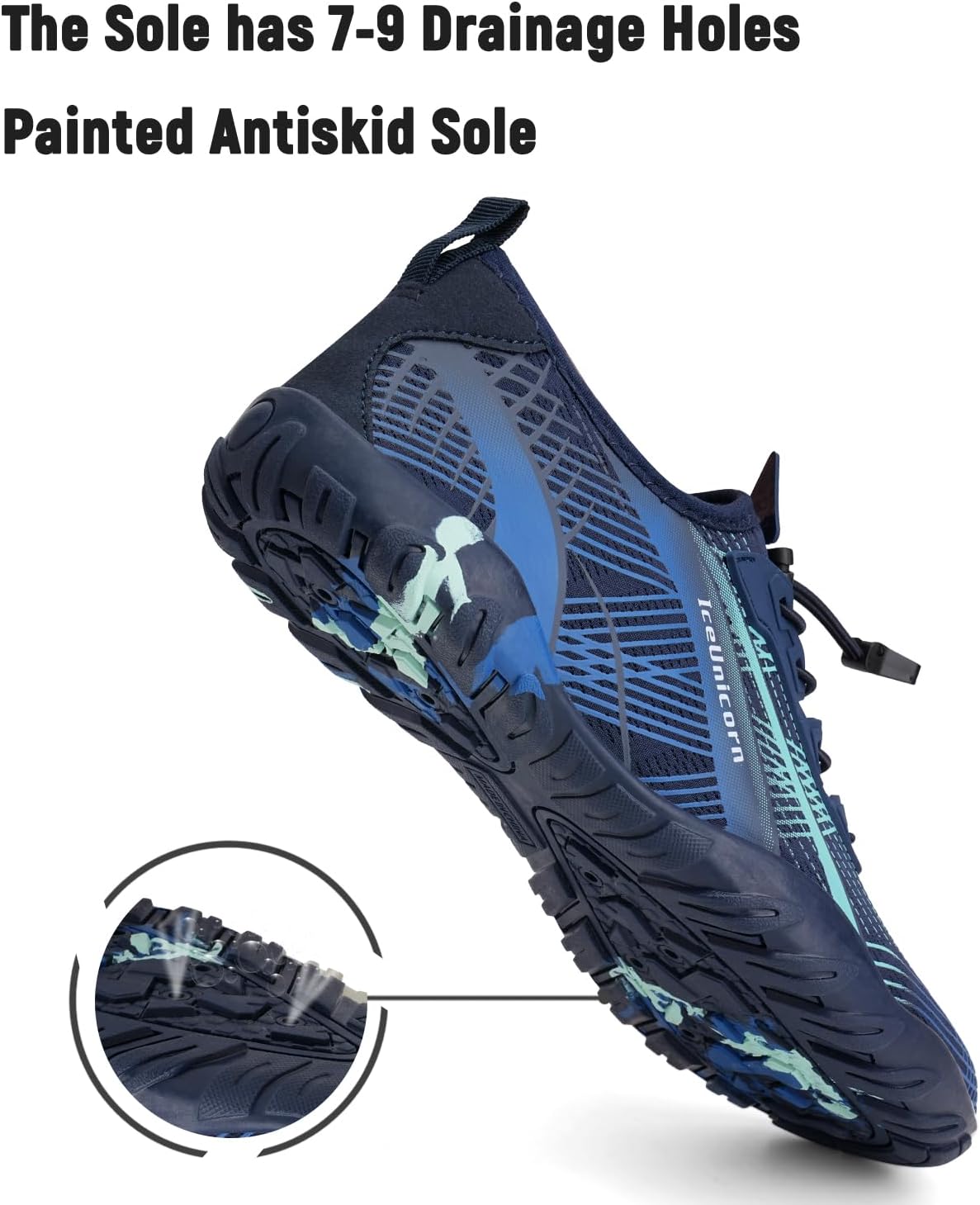 Detalle 2 de Water Shoes Aqua Beach – Quick-drying barefoot-style swim shoes for pool, boating, surf, diving and yoga