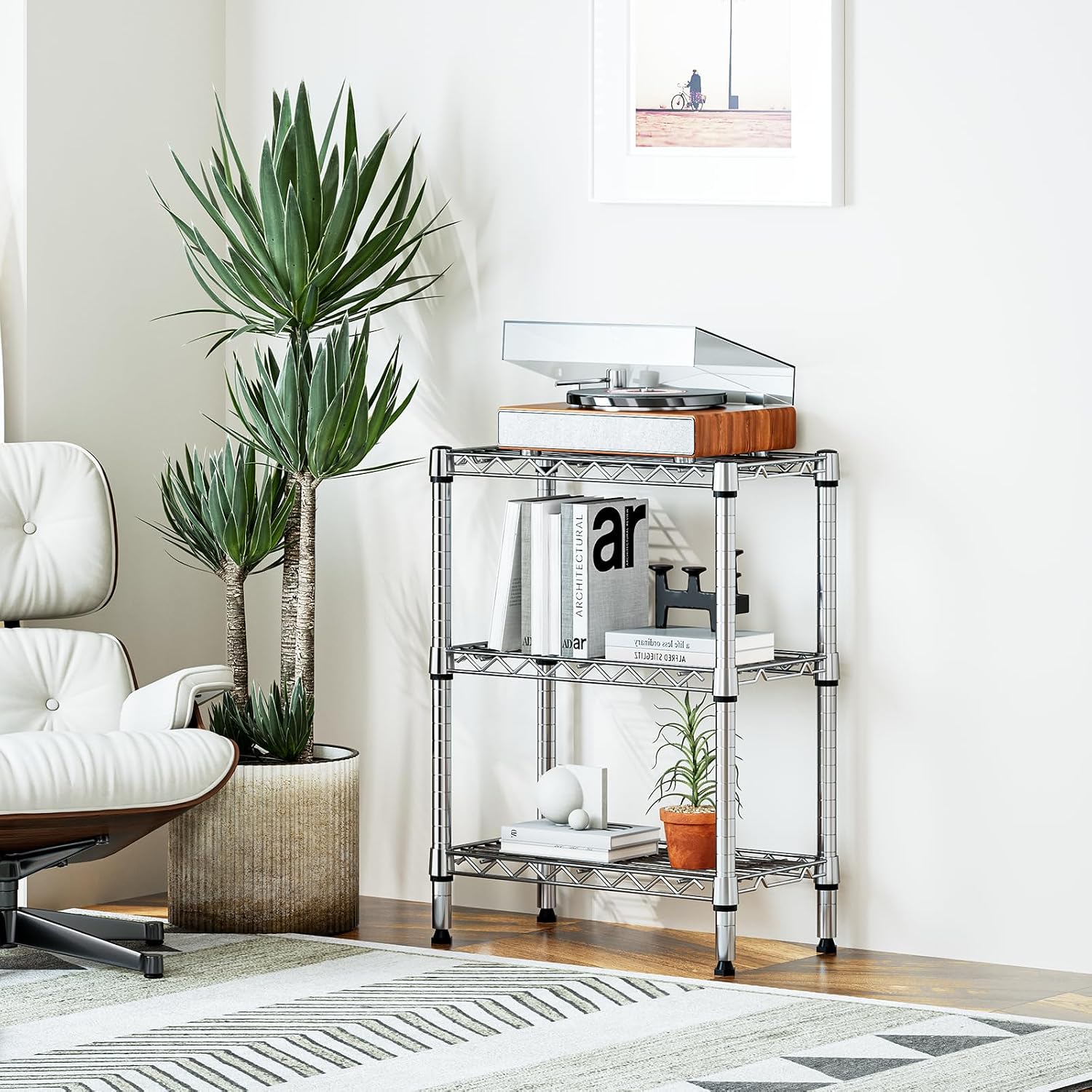 Thumbnail 1 de M MZG A305572AH301-EU 3-Tier Chrome Wire Shelving Unit with Shelf Liners