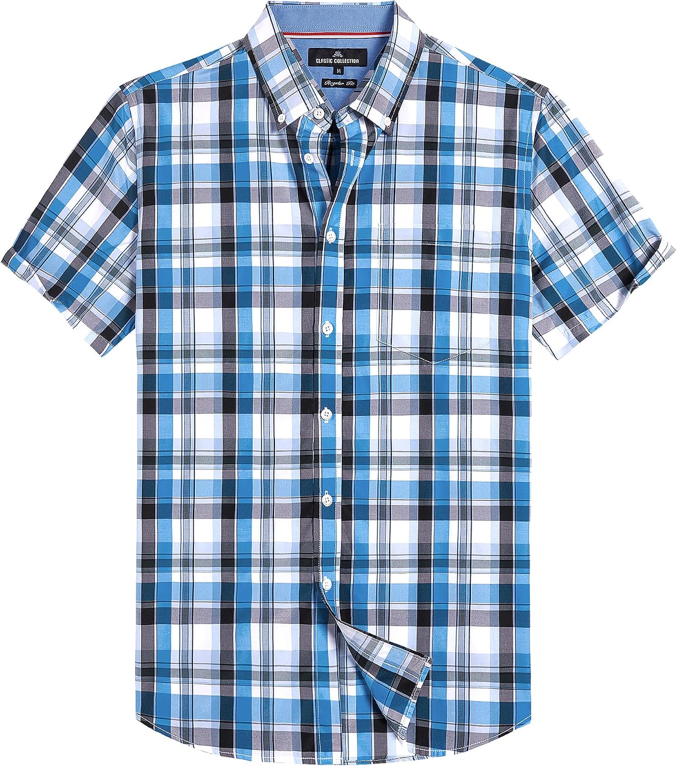 Thumbnail 6 de Alimens & Gentle Men’s Plaid Short Sleeve Button-Down Cotton Shirt (Regular Fit)