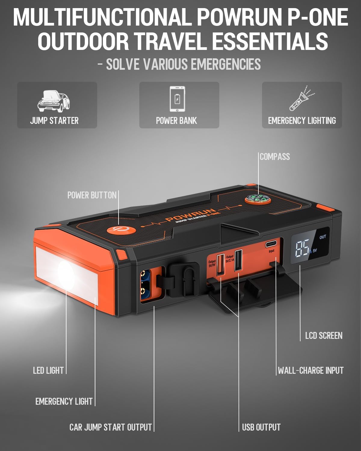 Thumbnail 5 de Powrun Jump Starter P-ONE