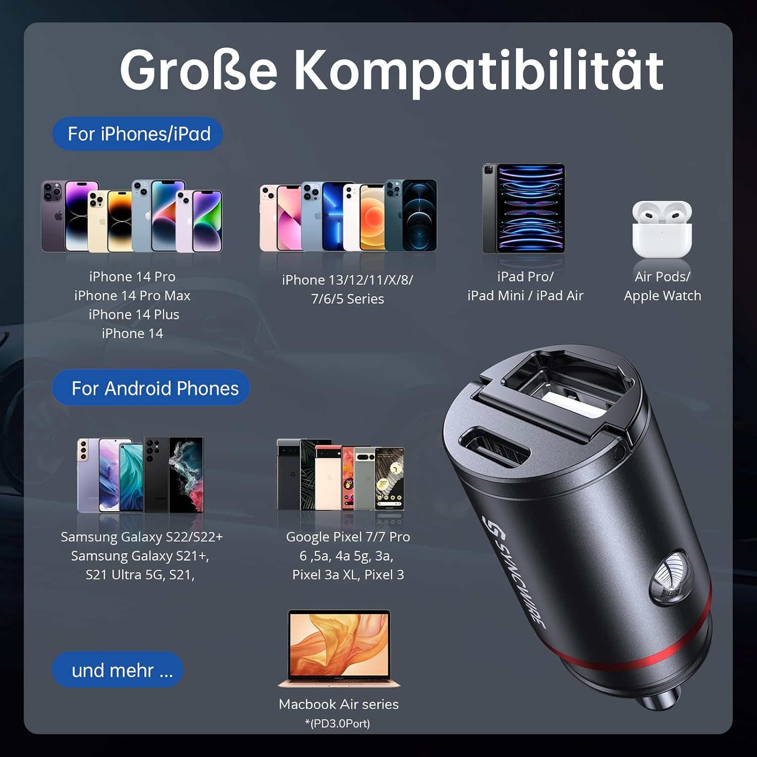 Thumbnail 5 de Syncwire 60W Zigarettenanzünder Auto Ladegerät 60W