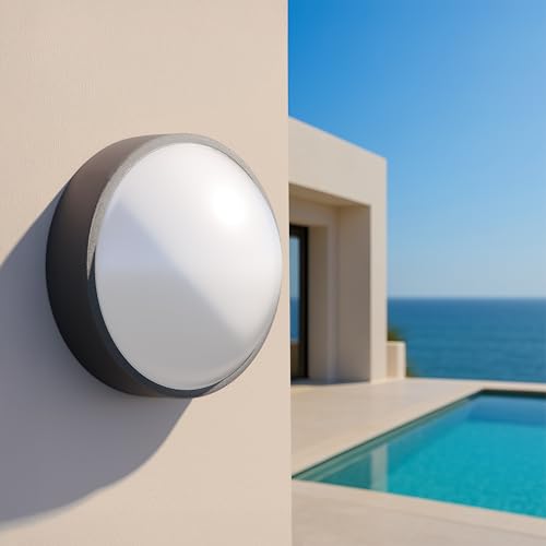 Detalle 2 de Luceco Eco Luz LED Exterior de Mamparo 10W (700 lm, 4000K) – Negro, IP54