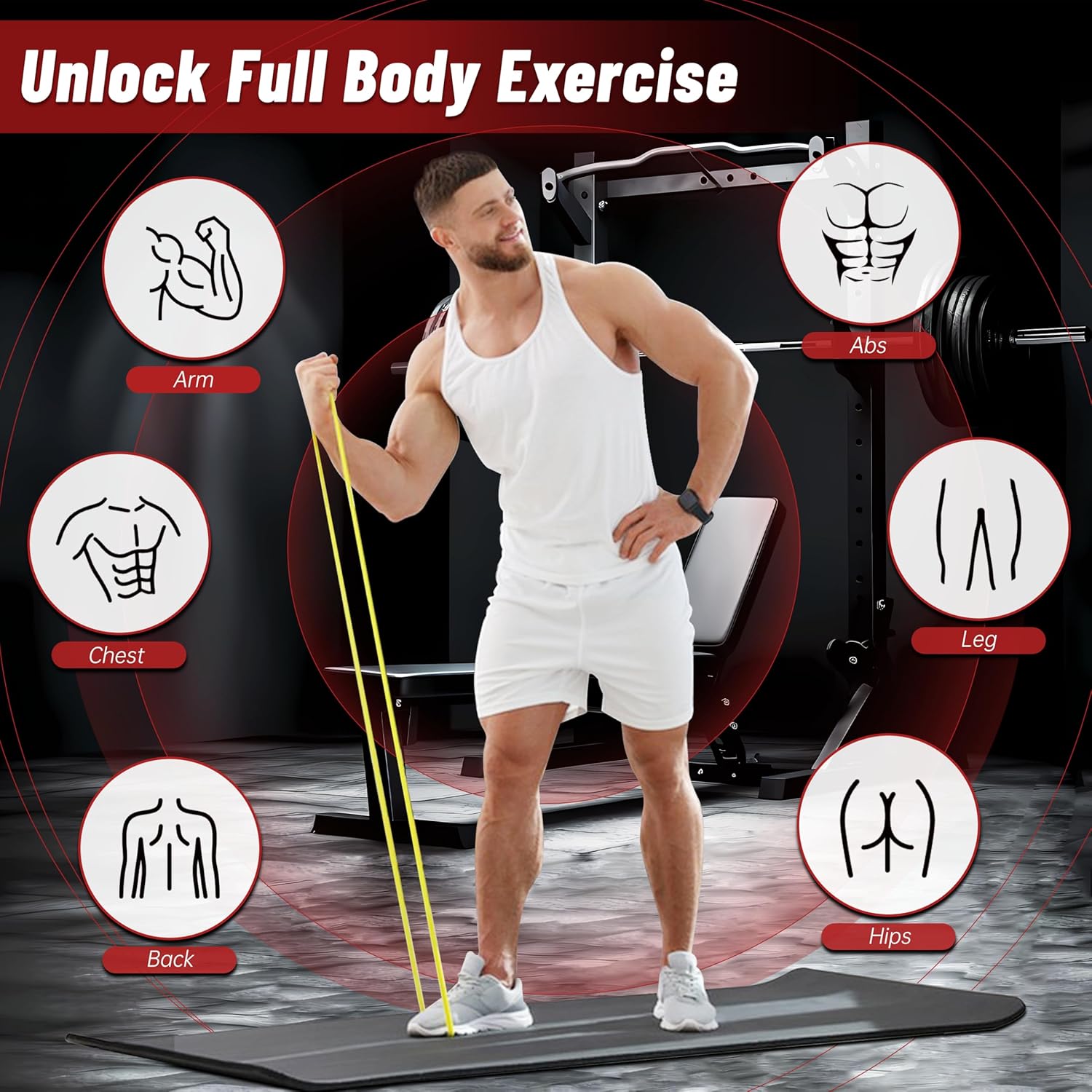 Thumbnail 3 de Resistance Bands for Working Out: 4-Level Pull Up Assistance Bands (5–85 lbs) for Full-Body Training