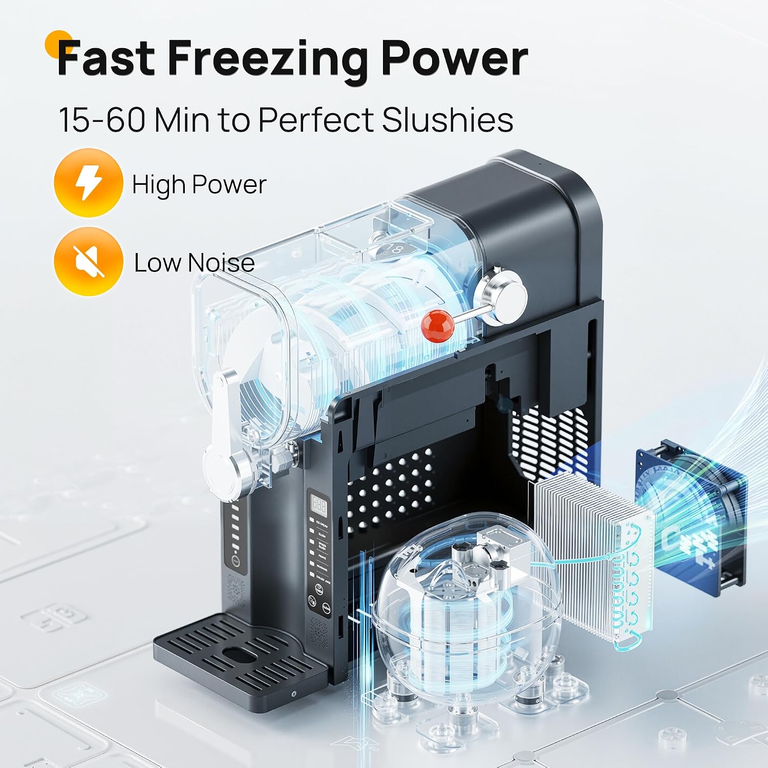 Thumbnail 6 de Initio Slush Machine AD03: 6 preset programmes, 68 oz capacity, LED control