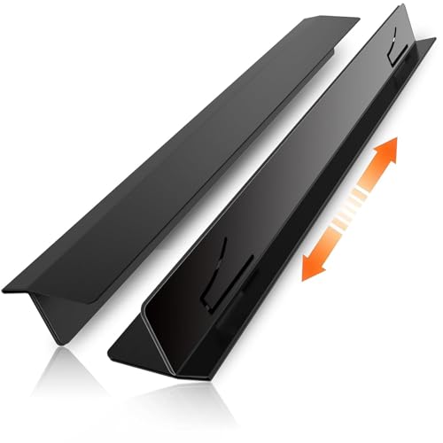 LIFFEE Stove Gap Covers: Stainless Steel Gap Filler (2 Pack) in Black