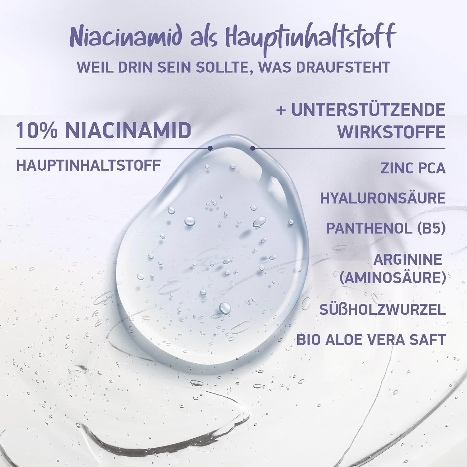 Thumbnail 5 de Bio Niacinamide Serum 10% von (10% Niacinamid + 1% Zink) mit Aloe Vera, Hyaluron & Vitamin B5