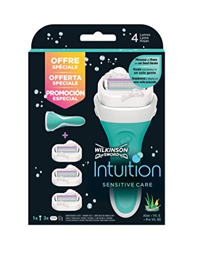 Detalle de Wilkinson Sword Intuition Sensitive Care maquinilla con 3 recambios 🪒