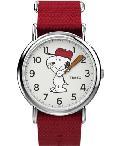 Detalle de Timex Weekender x Peanuts Snoopy 38mm Quartz Watch TW2R41400