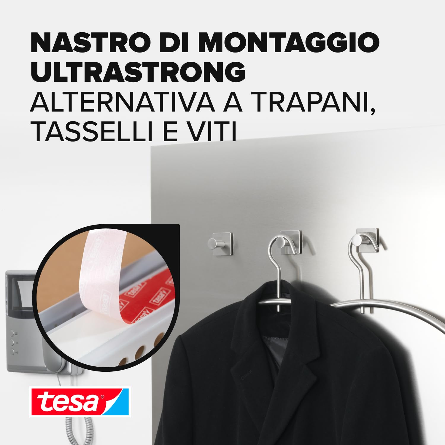 Detalle 2 de tesa Powerbond Ultra Strong — Nastro biadesivo extra forte, confezione da 2 (1,5 m x 19 mm)